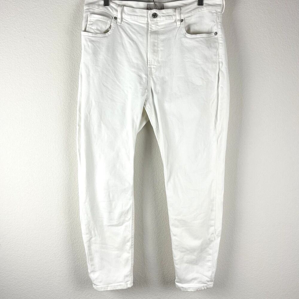 Everlane Jeans Womens 33 Ankle White High Rise Tapered Preppy Casual